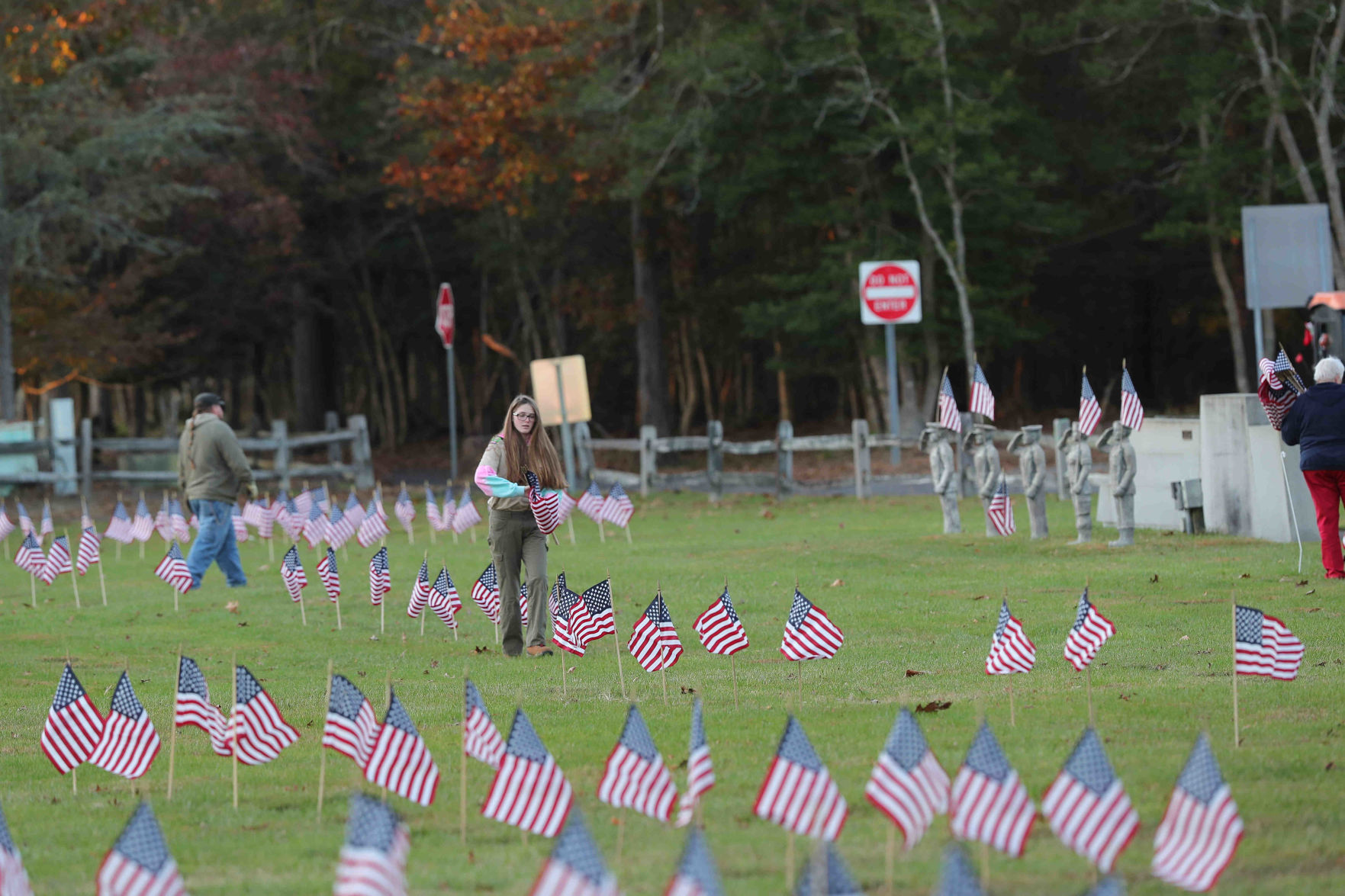 Scouts planted American Flags ahead of Veterans Day